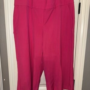 Lane Bryant Women's Vibrant Pink Wide Leg Capri Pants